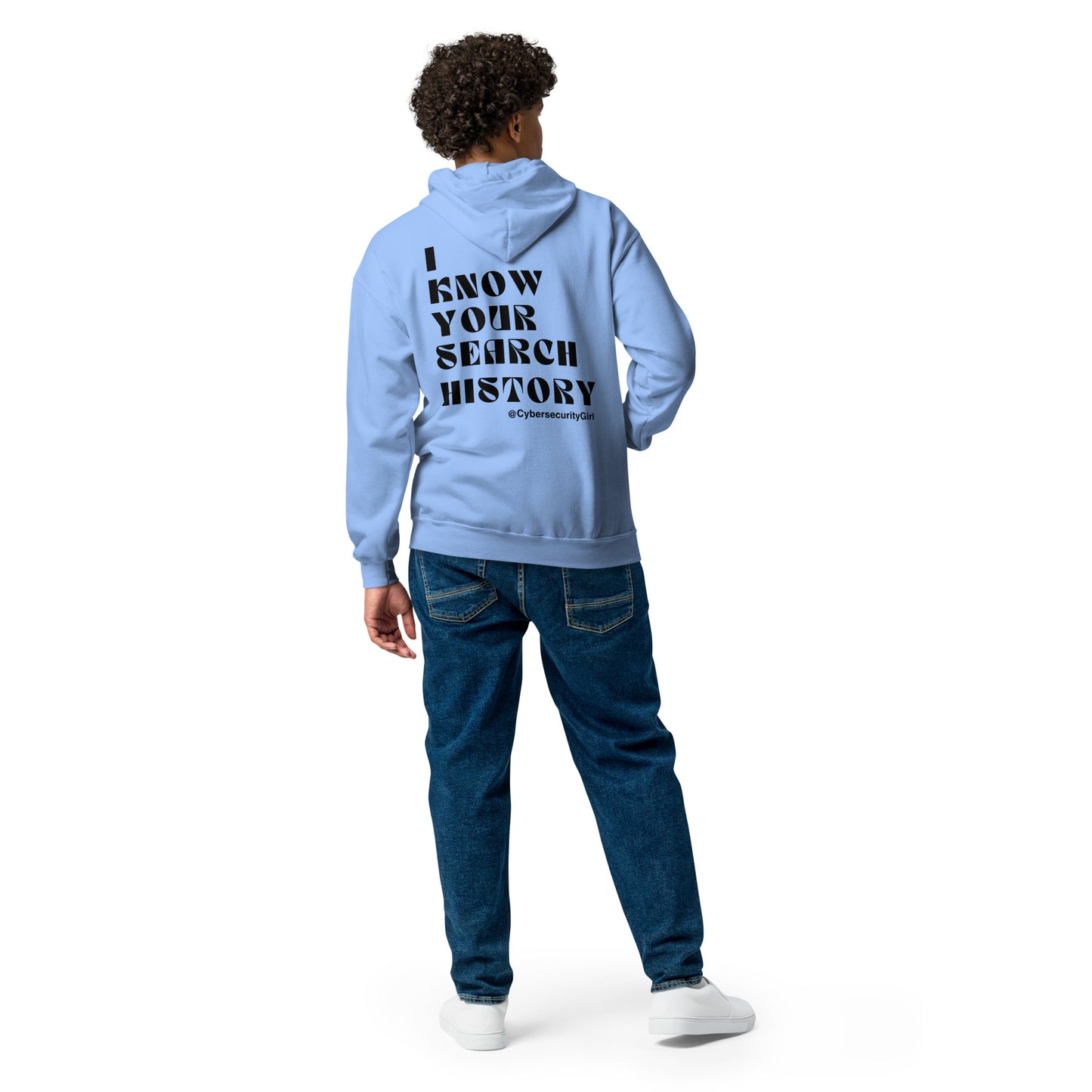 "I Know Your Search History" Unisex zip hoodie - Black Bold Font - 3 Color Options