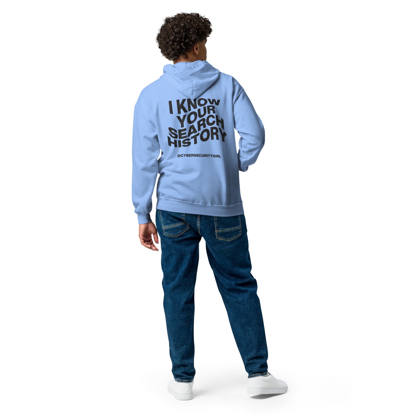"I Know Your Search History" Unisex zip hoodie- Black Wavy Font- 4 Color Options