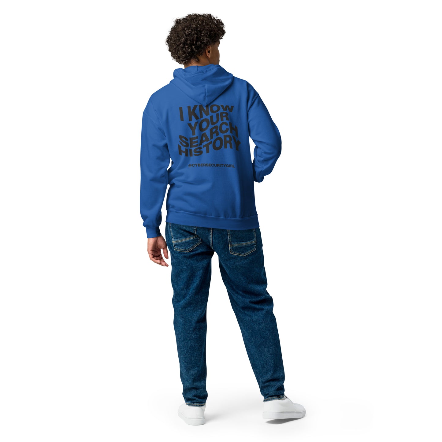 "I Know Your Search History" Unisex zip hoodie- Black Wavy Font- 4 Color Options