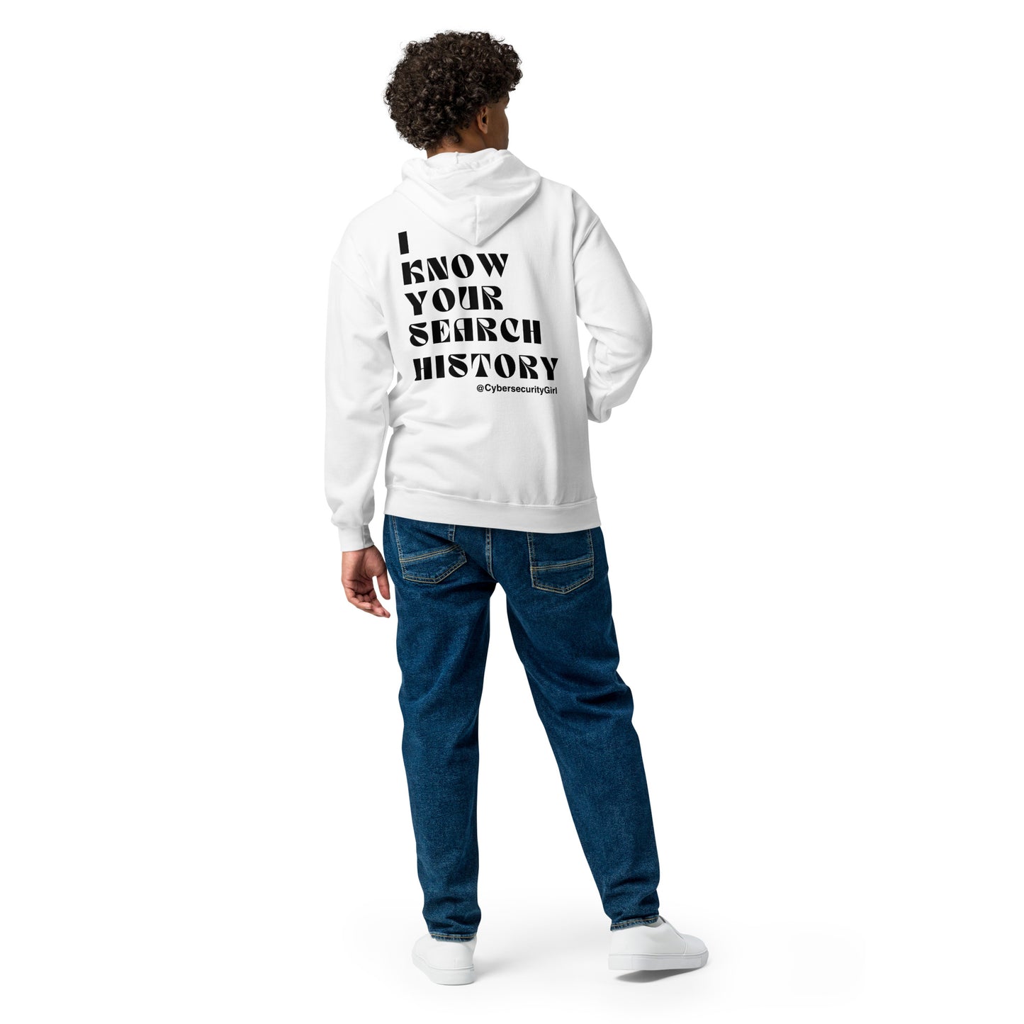 "I Know Your Search History" Unisex zip hoodie - Black Bold Font - 3 Color Options