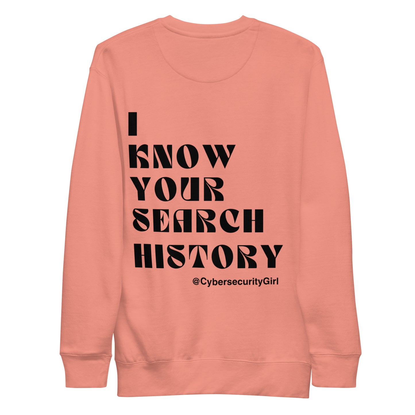 "I know Your Search History" Unisex Sweatshirt- Black Bold Font - 3 Color Options