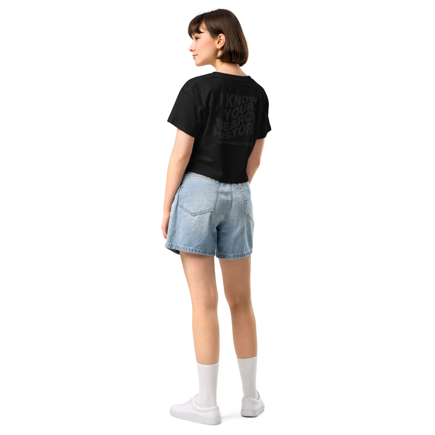"I Know Your Search History" Women’s crop top- Wavy Font- 9 Color Options