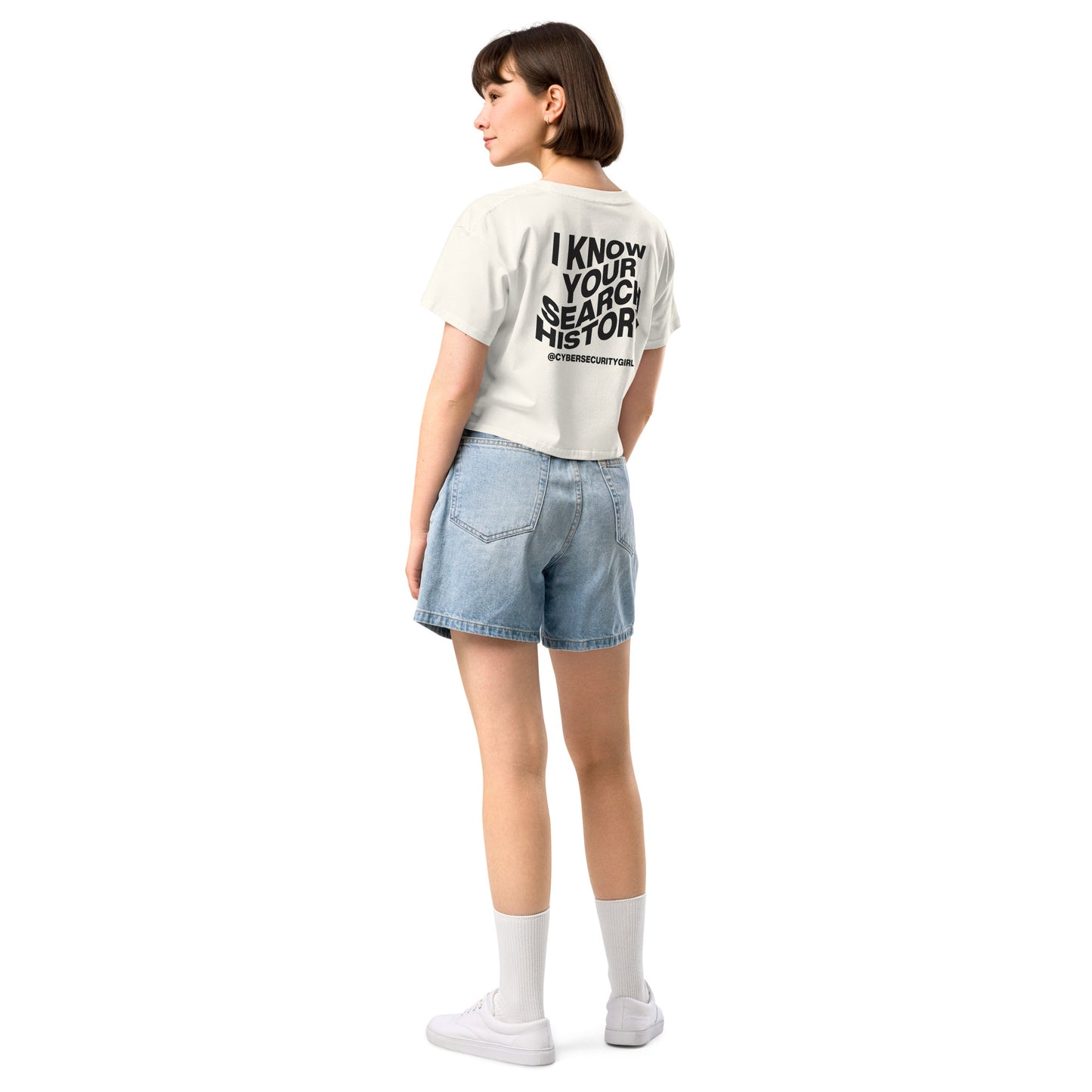 "I Know Your Search History" Women’s crop top- Wavy Font- 9 Color Options