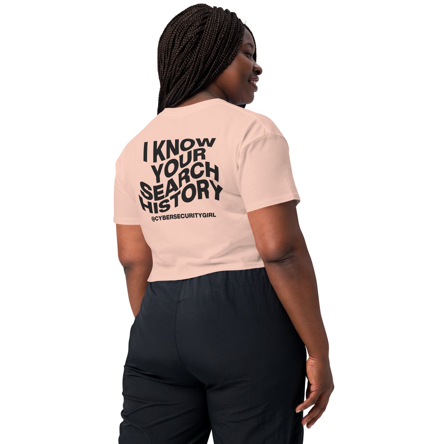 "I Know Your Search History" Women’s crop top- Wavy Font- 9 Color Options