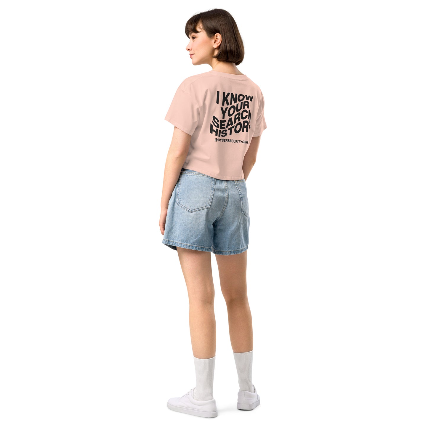 "I Know Your Search History" Women’s crop top- Wavy Font- 9 Color Options