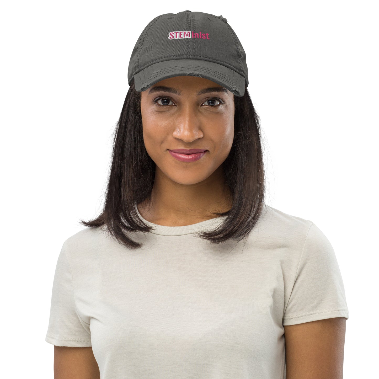 STEMinist Distressed Dad Hat