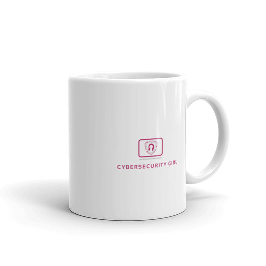 Cybersecurity Girl White glossy mug