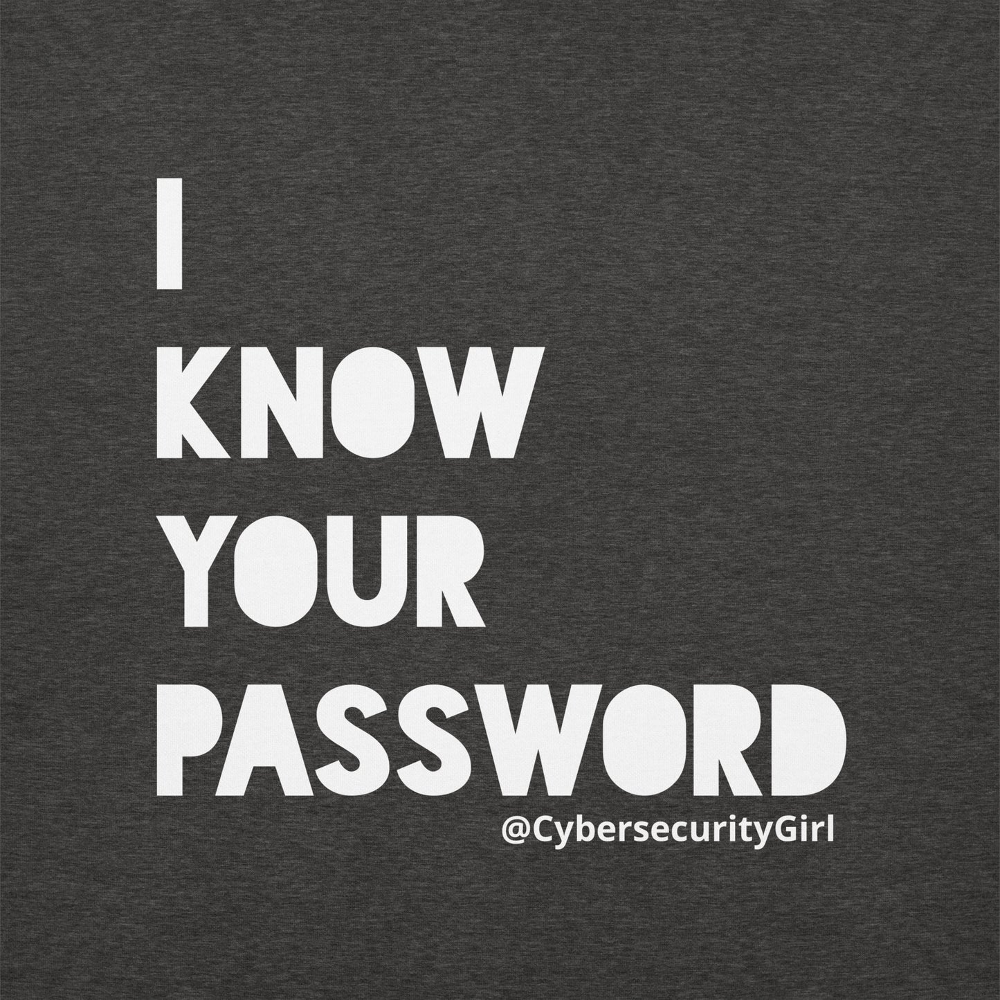 "I Know Your Password" Unisex Hoodie- White Bold Font- 9 Color Options
