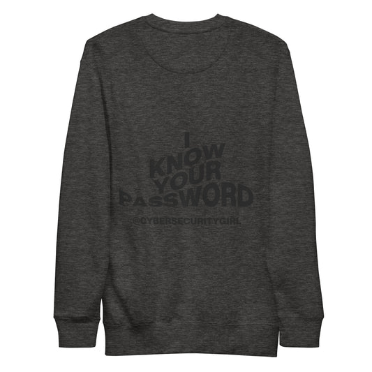 "I Know Your Password" Unisex Sweatshirt- Wavy Font- 4 Color Options