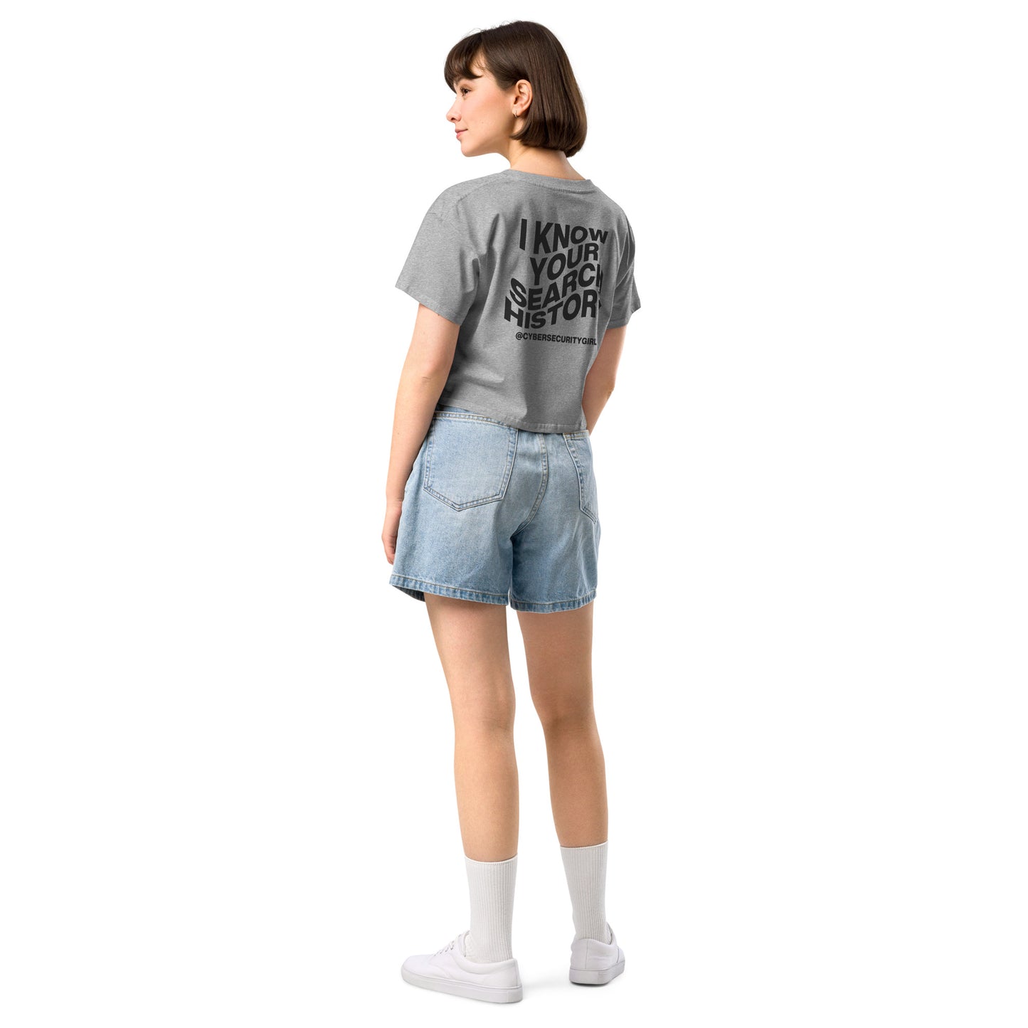 "I Know Your Search History" Women’s crop top- Wavy Font- 9 Color Options