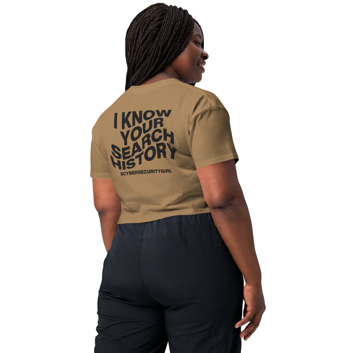 "I Know Your Search History" Women’s crop top- Wavy Font- 9 Color Options