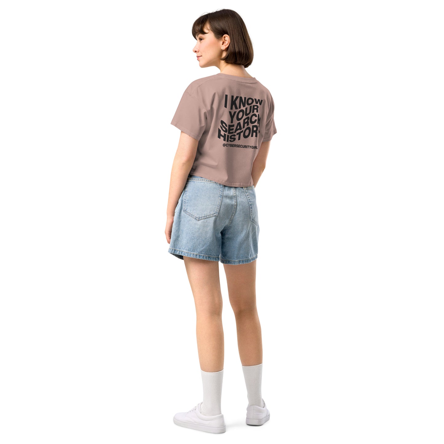 "I Know Your Search History" Women’s crop top- Wavy Font- 9 Color Options