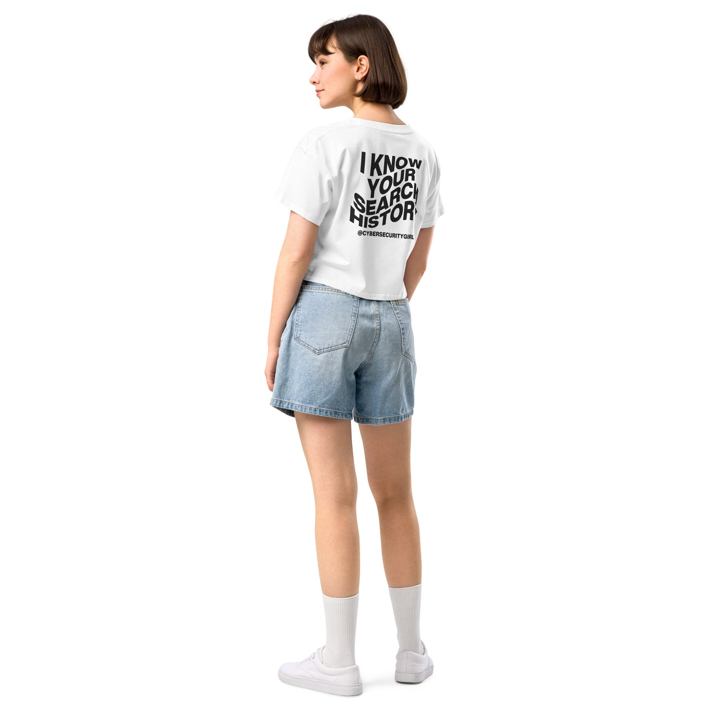 "I Know Your Search History" Women’s crop top- Wavy Font- 9 Color Options